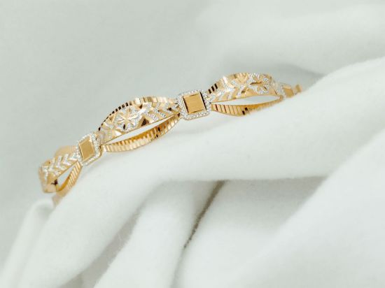 ORO-Z Tokyo Double Elegant Gold Filigree Bangle with Geometric Patterns