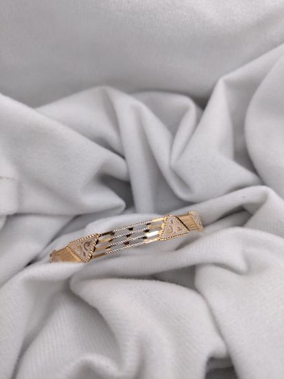 ORO-Z Italian Modern Triangular Accent Gold Bangle