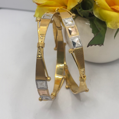 Picture of Elegant and Classic CNC Gold Sydney Bangles with Allure and Fancy Design