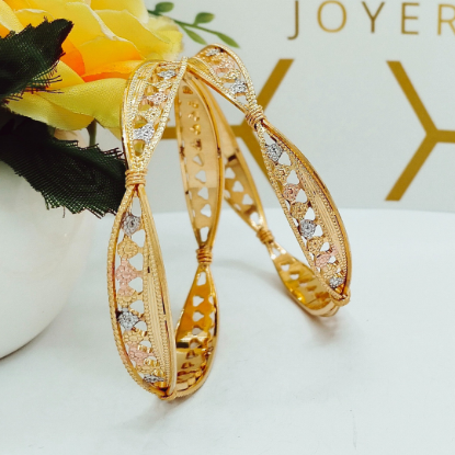 Picture of Twinkling Fusion CNC Sydney Gold Bangles With Tappering work