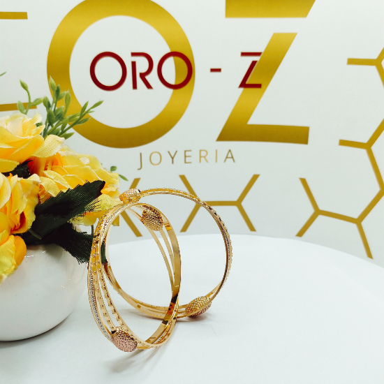 Glittering CNC Gold Bangles