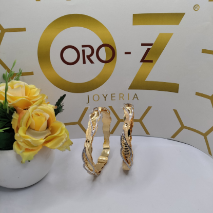 Picture of ORO-Z CNC Chunky Gold Tokyo Double Bangles