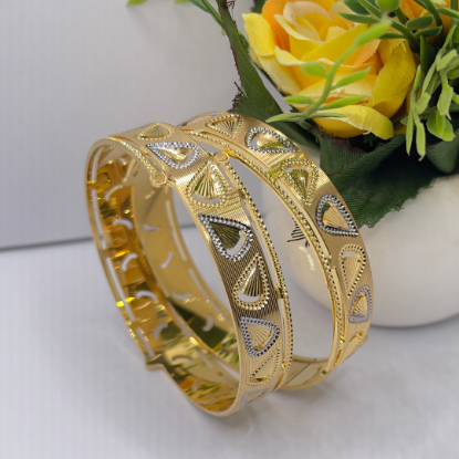 Picture of ORO-Z Lustrous CNC Gold Sydney Bangles 