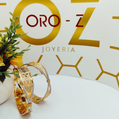 Picture of New Erratic Sydney Gold Bangles With Wire Work