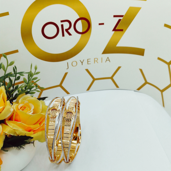 Picture of New Gravitate Gold CNC Sydney Bangles With Wire Work