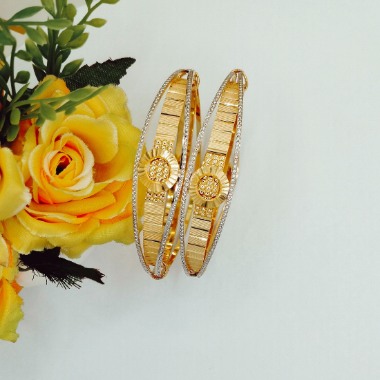 Picture of New Gravitate Gold CNC Sydney Bangles With Wire Work