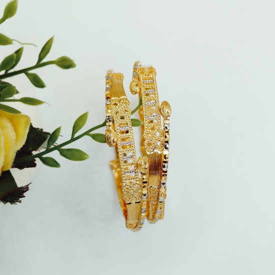 Picture of Exclusive Overlapping Gold CNC Tokyo Bangles