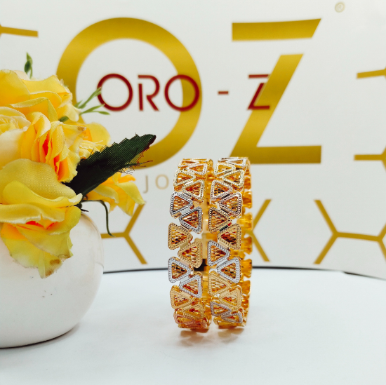 Laser Cut Gold Bangles with High Polish Finish
