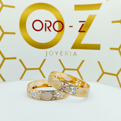 Picture of New Chunky Laser CNC Gold London Bangles
