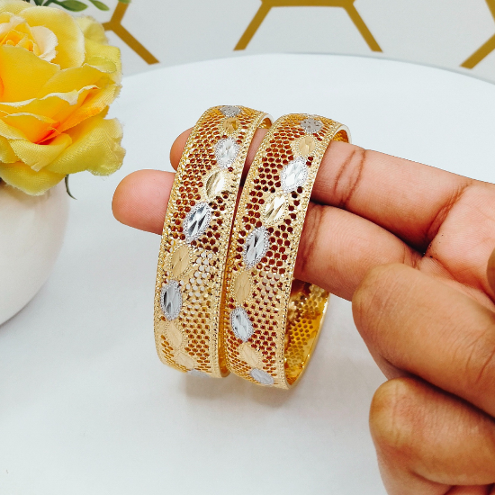 Picture of ORO-Z CNC Plump Rich Gold Bangles 