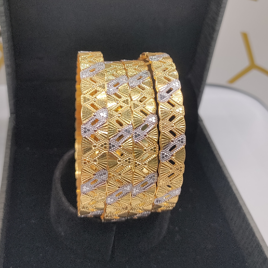 CNC crafted gold bangles