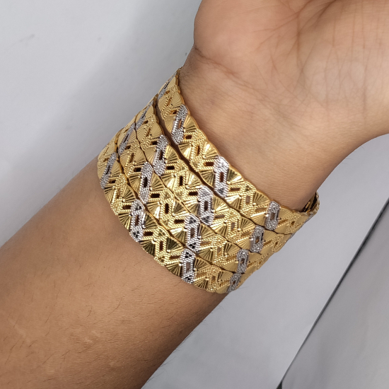 Modern London gold bangles