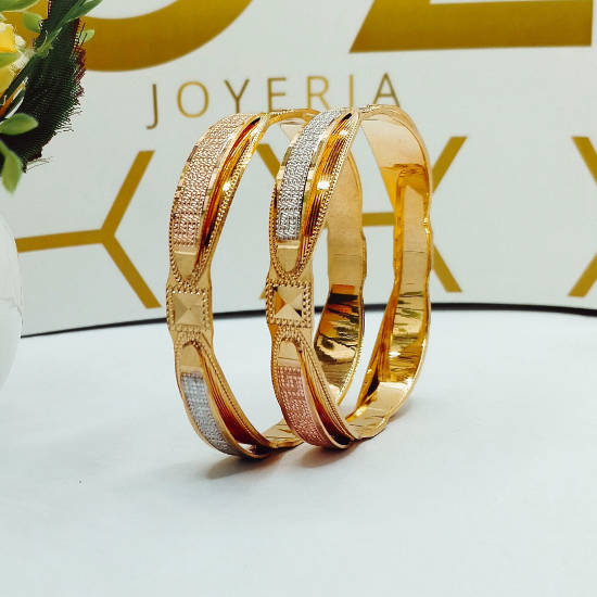 Picture of Tiny Bloom Design London CNC Gold Bangles