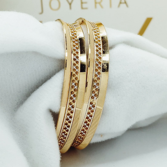 Picture of New Charming London CNC Gold Bangles