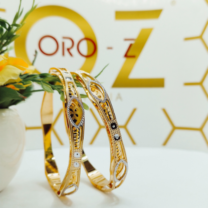 CNC crafted gold bangles