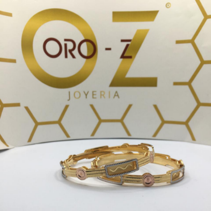 Tri-tone gold bangles