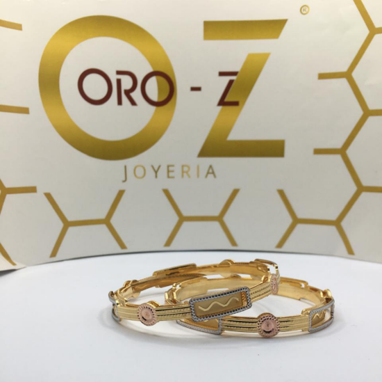 Tri-tone gold bangles