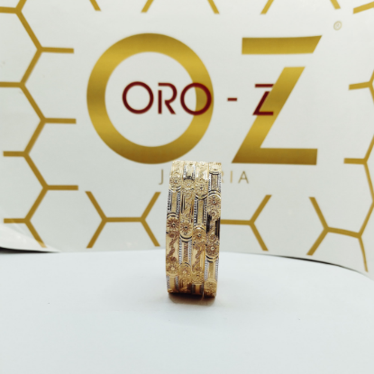 Picture of Floral Gold Mumbai Bangles – Crafted in 22KT Grace